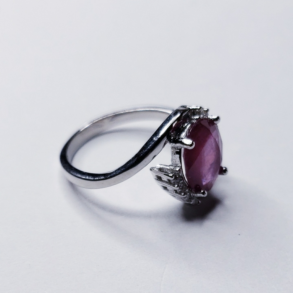 Sterling Silver Ruby Ring - image 2